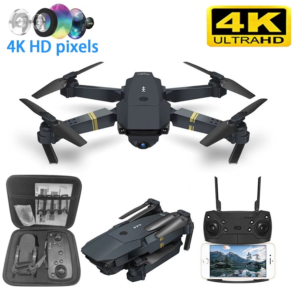 Drone with Camera 4K, Drones for Adults, Wifi FPV RC Quadcopter with Multiple Flight Modes, 3D Flip Foldable Mini Drones Toys Gifts for Kids Beginners, Headless Mode, One Key Start Mode